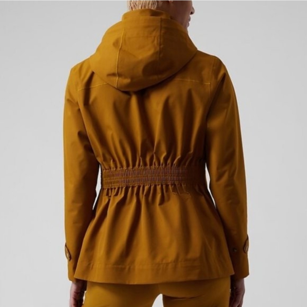 Athleta RainOut Sutro Long Trench Jacket Rain Jacket Mustard Yellow Size 1X - Picture 4 of 16